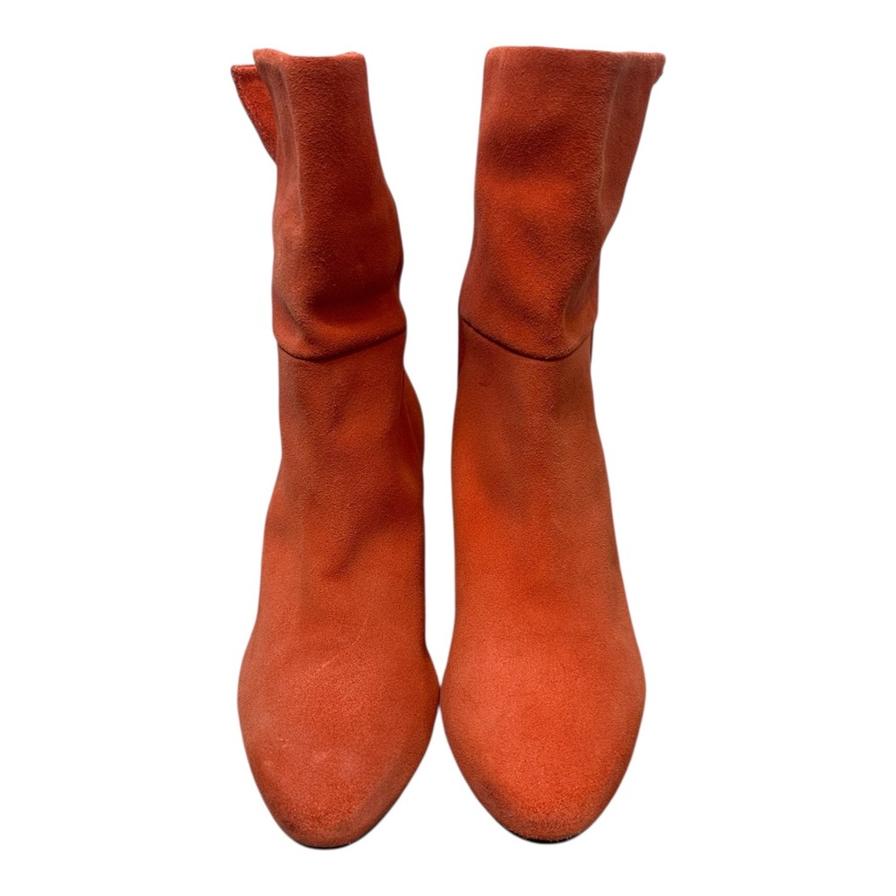 Free People Women's Brick Red Suede Slouch Block Heel Ankle Boots Size 6